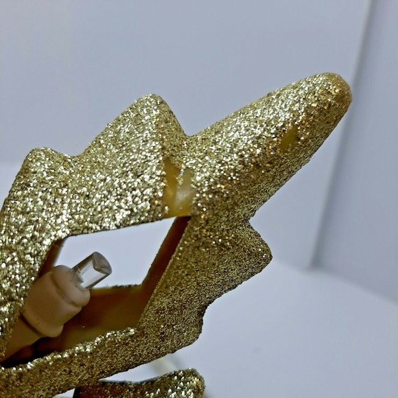 STAR CHRISTMAS Lights Up GOLD Tree Topper Window Decor Sparkles Tested Works EUC - Picture 4 of 12